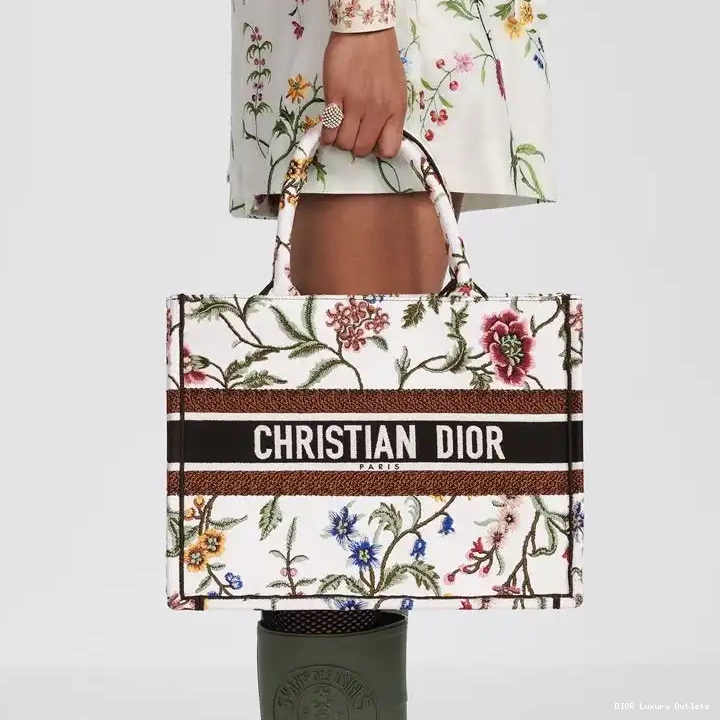Cheap Motif Book Petites White Tote Dior Fleurs Canvas 0510 Luxury